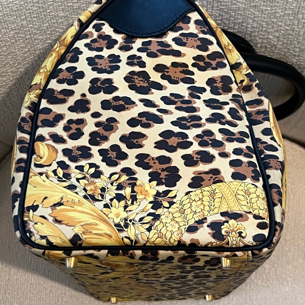 Authentic Gianni Versace Leopard Print Satchel (B… - image 8